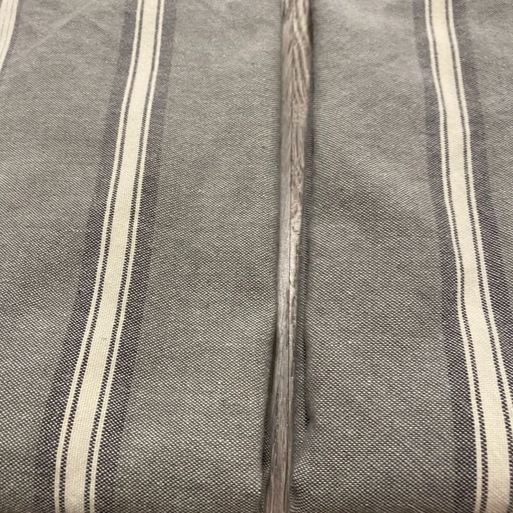 2 West Elm Throw Pillow Shams Gray White Silver Stripe Cotton 24” Square